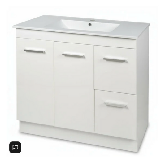 Vanity - Dekkor Series Plywood 900/1200x370 White (Slim Top) - 100% Water Proof