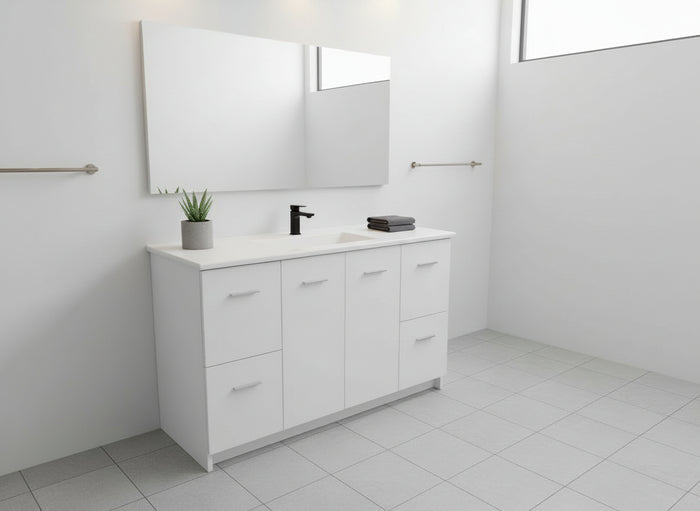 Vanity - Dekkor Series Plywood 900/1200x370 White (Slim Top) - 100% Water Proof