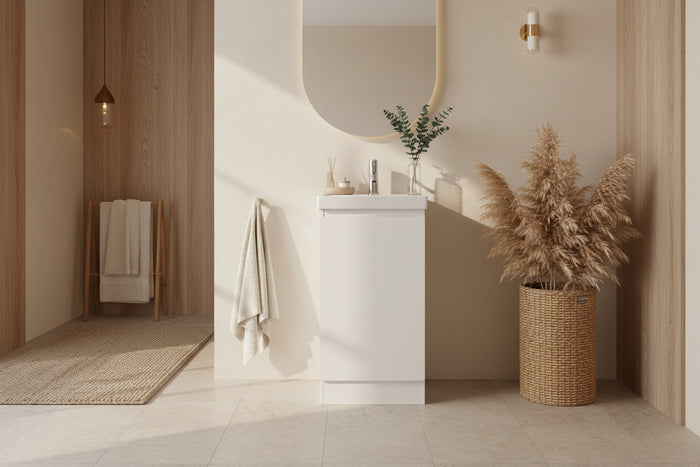 Vanity - Misty Series 400mm White/ Grain wood/Grey