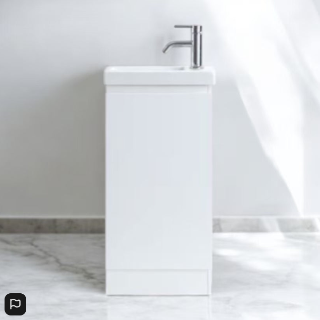 Vanity - Misty Series 400mm White/ Grain wood/Grey