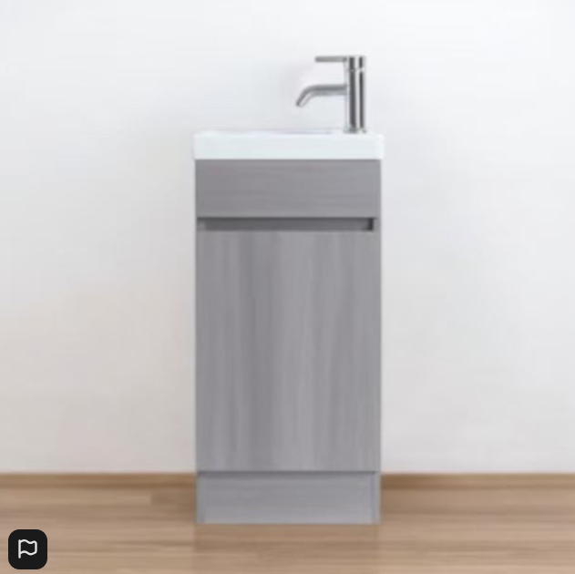 Vanity - Misty Series 400mm White/ Grain wood/Grey