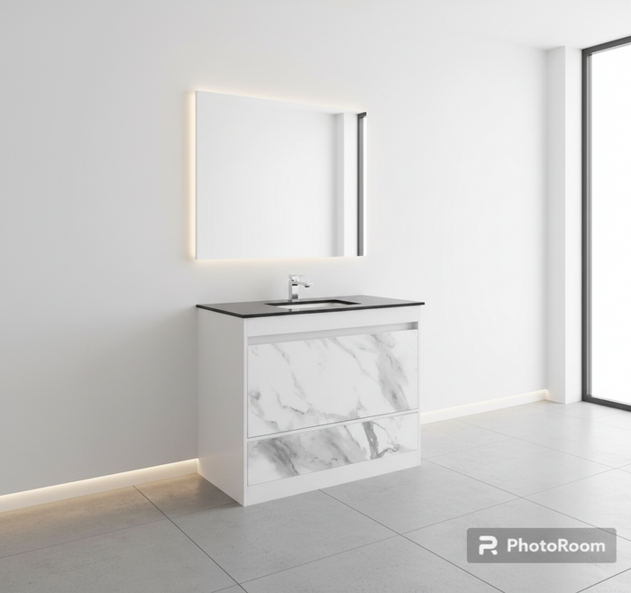 Vanity 1200mm- White Marble Pattern With Engineering Stone