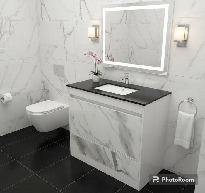 Vanity 1200mm- White Marble Pattern With Engineering Stone