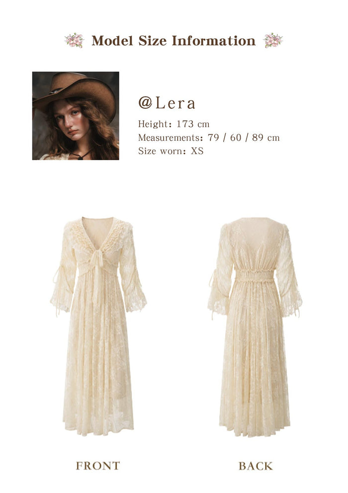 Lacemade "White Horse Princess" Dress - Front and Back View with Model Info