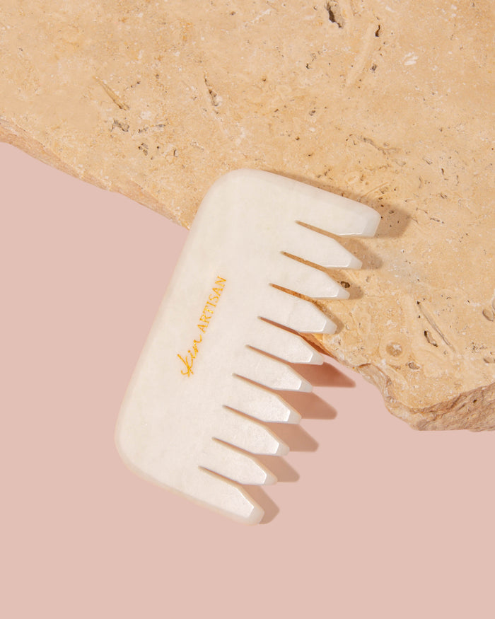 WHITE JADE Gua Sha Comb | Hair + Face