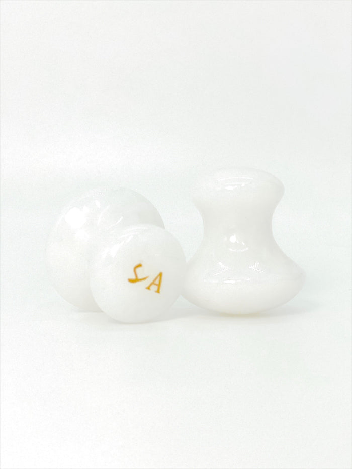 White Jade Mushroom Gua Sha Set - Skin Artisan