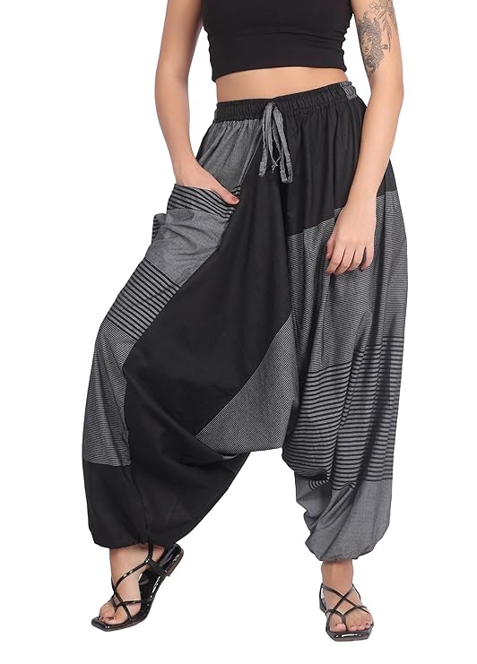 Whitewhale Mens & Women Cotton Aladdin Loose Baggy Boho Hippie Harem Pants
