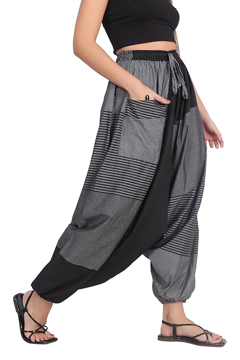 Whitewhale Mens & Women Cotton Aladdin Loose Baggy Boho Hippie Harem Pants