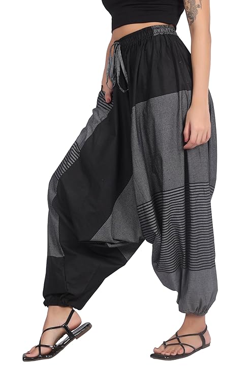Whitewhale Mens & Women Cotton Aladdin Loose Baggy Boho Hippie Harem Pants