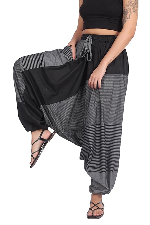 Whitewhale Mens & Women Cotton Aladdin Loose Baggy Boho Hippie Harem Pants