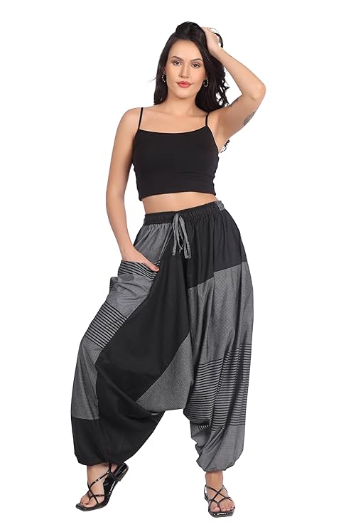 Whitewhale Mens & Women Cotton Aladdin Loose Baggy Boho Hippie Harem Pants