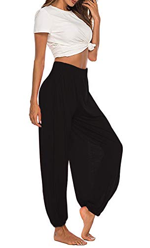 Whitewhale Women's Loose Fit Side Slit Harem Pants