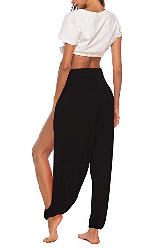 Whitewhale Women's Loose Fit Side Slit Harem Pants