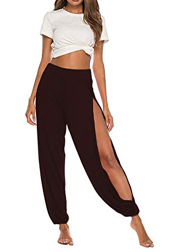 Whitewhale Women's Loose Fit Side Slit Harem Pants