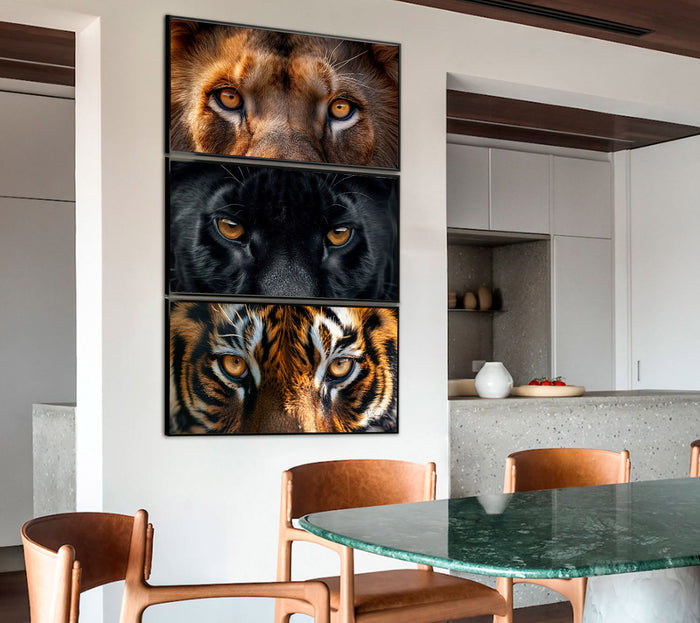 Wild Cat Eyes Safari Animals Canvas Print