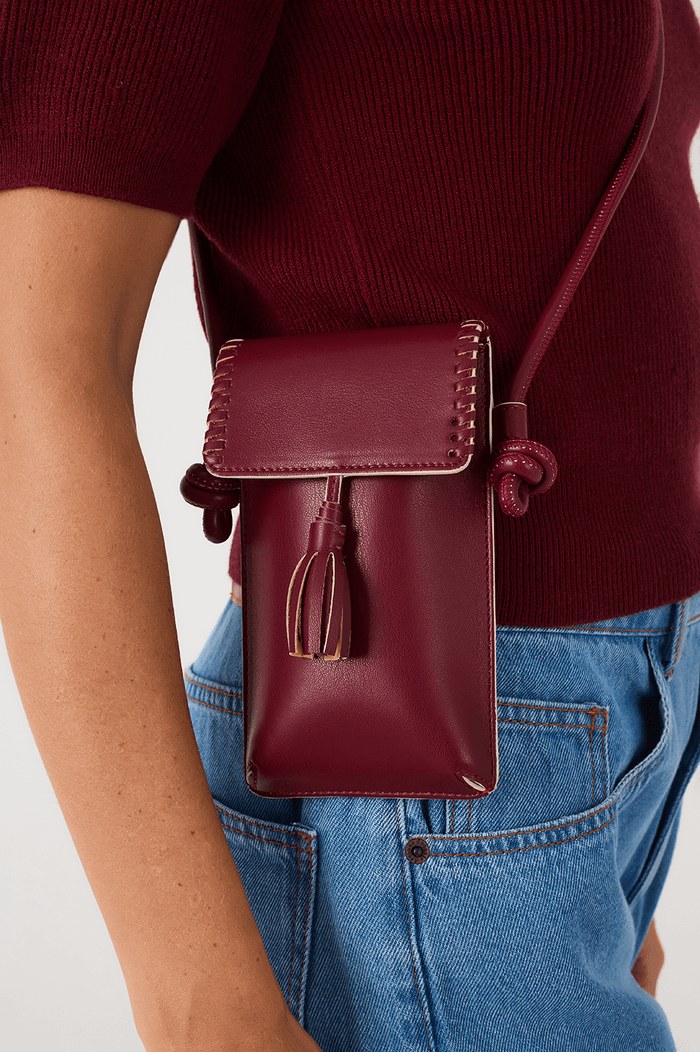 Wine Bossa Cellphone Magnet Closure Crossbody Bag_3