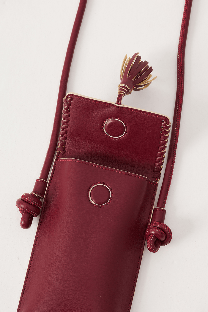 Wine Bossa Cellphone Magnet Closure Crossbody Bag_5