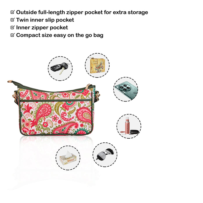 Women's paisley crossbody hobo sling bag for work, travel, and daily use-feature image