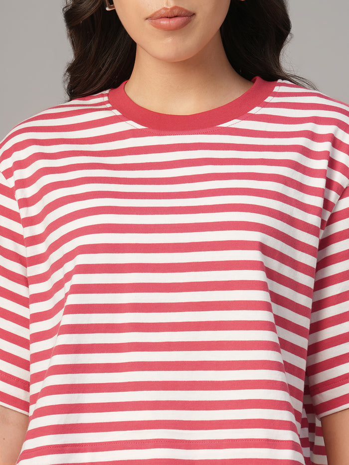 Women's Red 100% Organic Cotton Regular Fit Tshirt