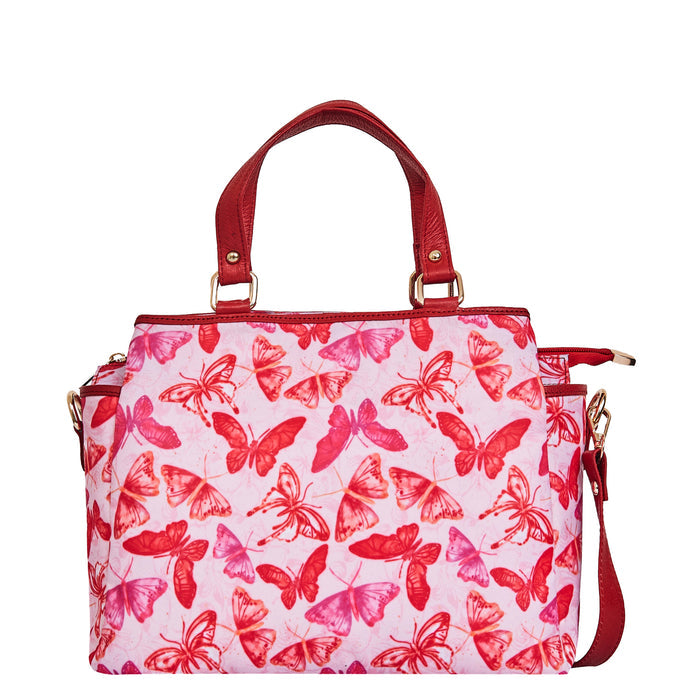Women's butterfly top handle satchel crossbody bag for work, travel, and daily use