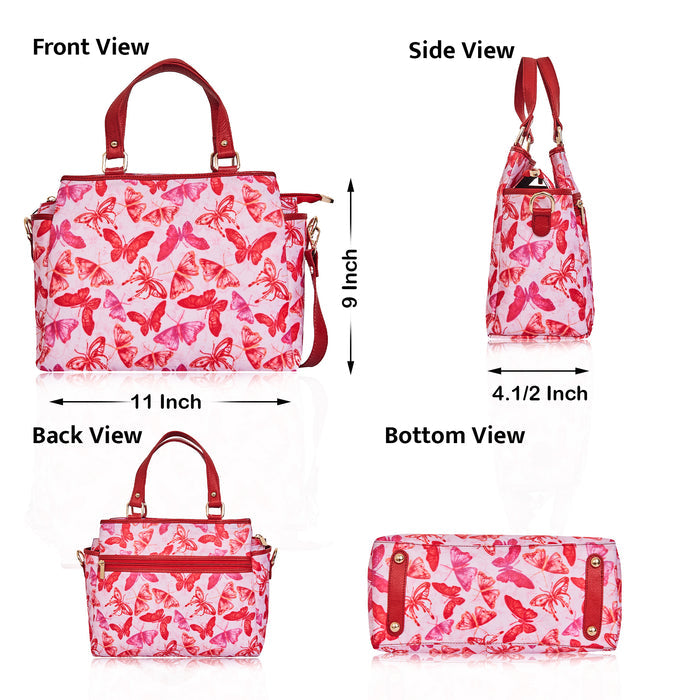 Women's butterfly top handle satchel crossbody bag for work, travel, and daily use-infographic image