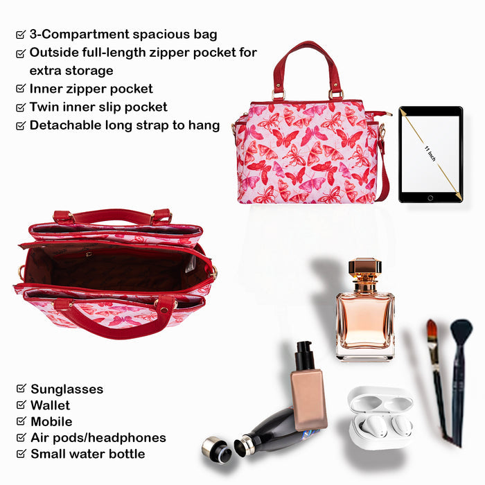Women's butterfly top handle satchel crossbody bag for work, travel, and daily use-feature image