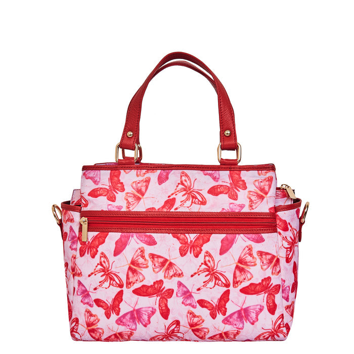 Women's butterfly top handle satchel crossbody bag for work, travel, and daily use-back view