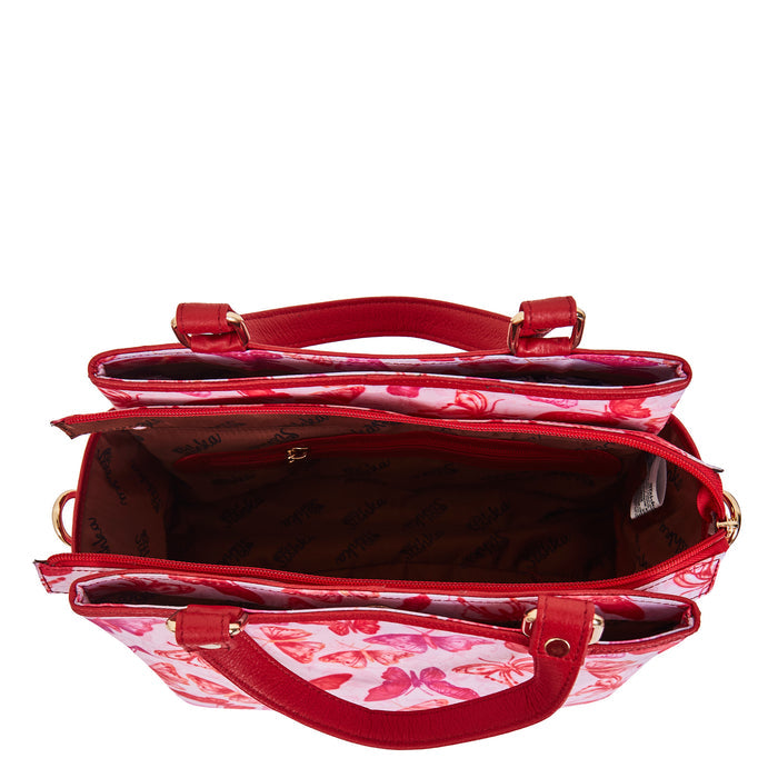 Women's butterfly top handle satchel crossbody bag for work, travel, and daily use-interior view