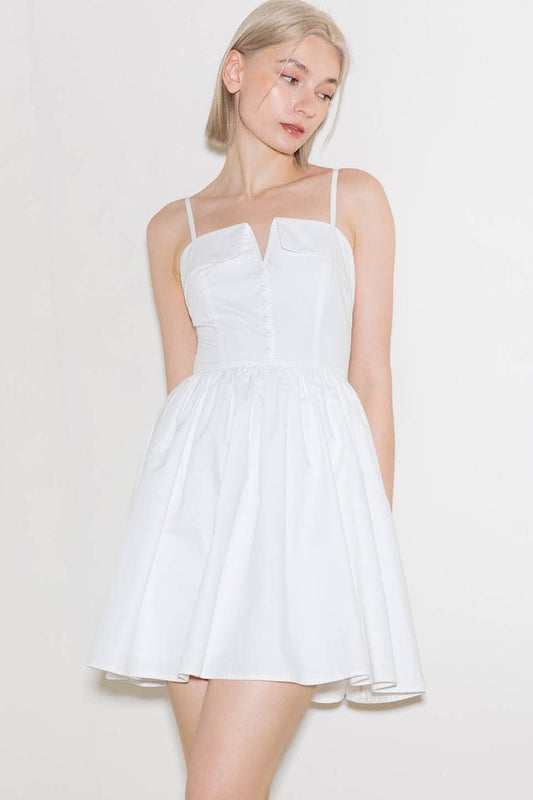 Woven White Mini Dress for Bachelorette Party