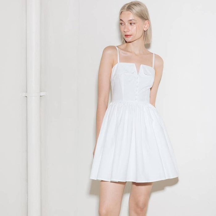 Woven White Mini Dress for Bachelorette Party