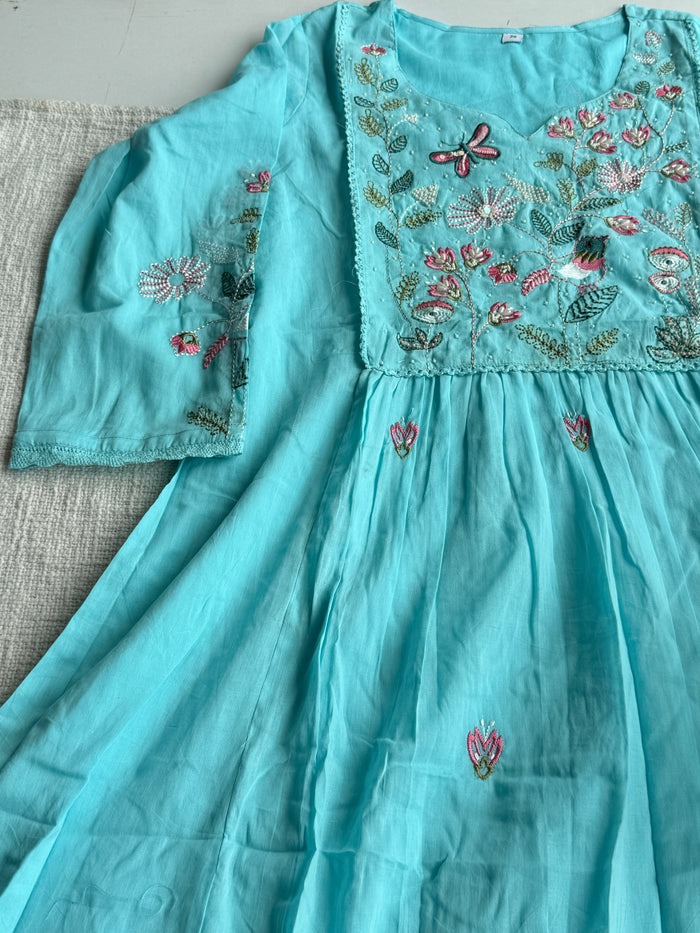 Yoke emb pure cotton Ready suit set