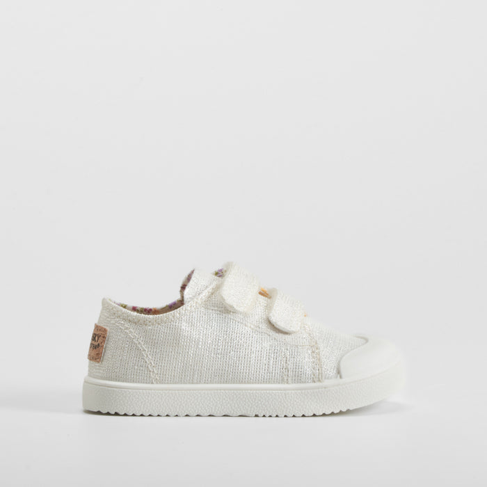 Zapatilla lona con brillo blanca PABLOSKY