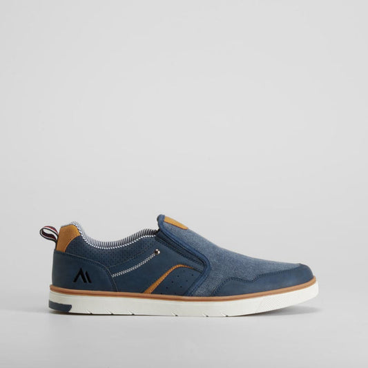 Zapatilla lona slip on color azul SENDA ROAD