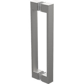 Zurich Square D handle - 250mm long, Shower Screen D Handle - Satin Chrome - Image 1